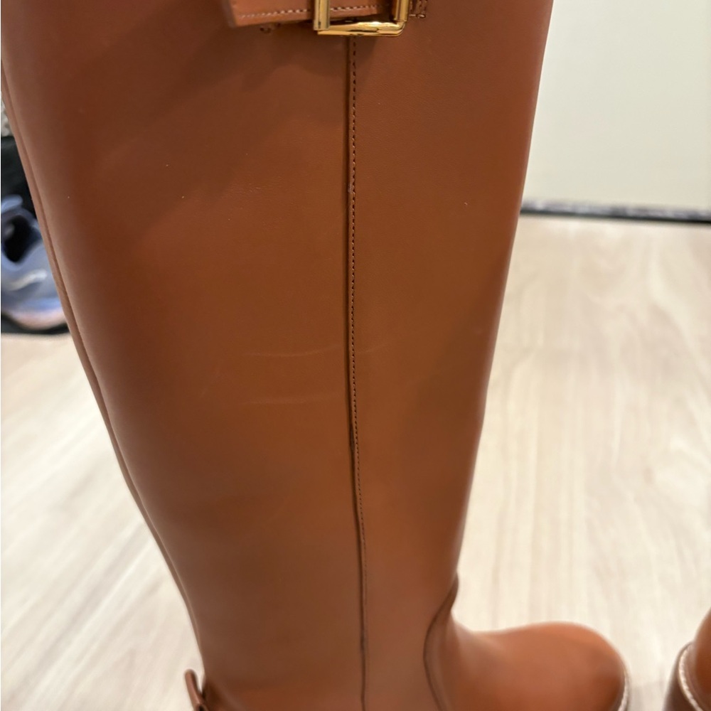 Cole Haan leather riding boots. Brown Leather Knee-High Boots size 8B - never wo - Picture 2 of 4